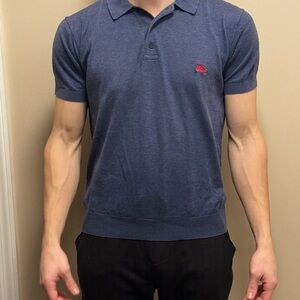 Burberry Navy Blue Polo with Red Logo